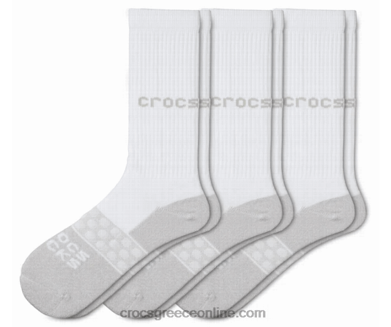 κάλτσες ενηλίκων πλήρωμα συμπαγές πακέτο 3 άσπρο BPZ6D1251 Crocs