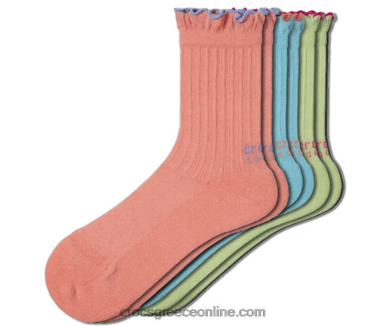 κάλτσες βολάν αστράγαλο 3-pack παπάγια/πολυπλ BPZ6D1210 Crocs