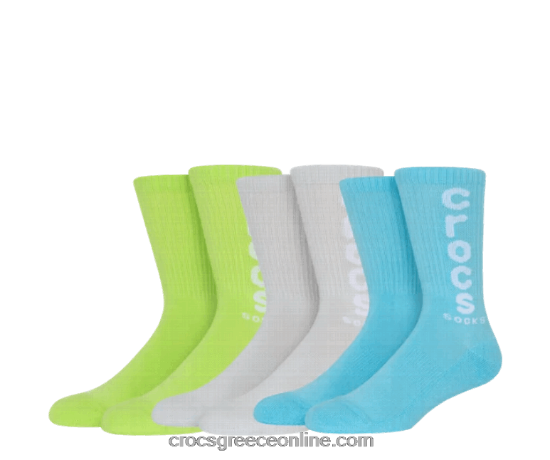 κάλτσες λογότυπο crew 3-pack ασβέστη/πολυ BPZ6D1232 Crocs