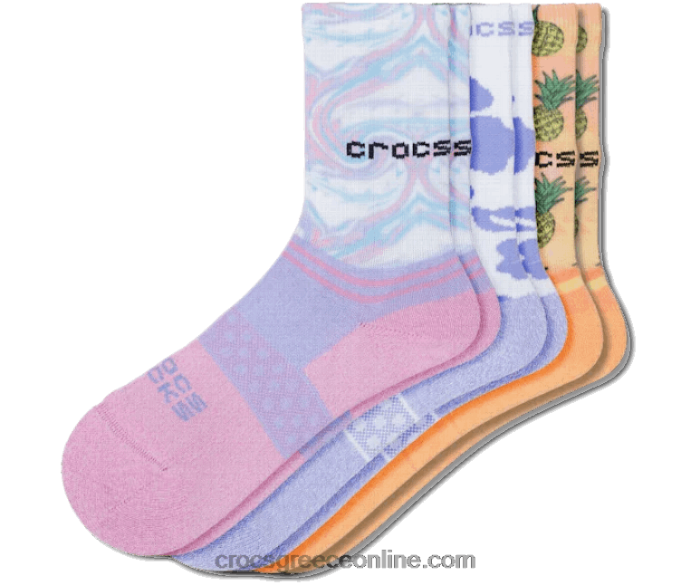 παιδιά κάλτσες crew pool party 3 -pack τροπικό/λευκό BPZ6D1470 Crocs