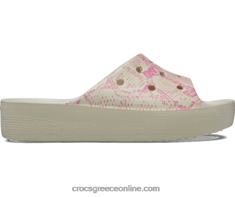 γυναίκες κλασική πλατφόρμα snake τύπωμα διαφάνεια κόκαλο/πολλαπλ BPZ6D454 Crocs