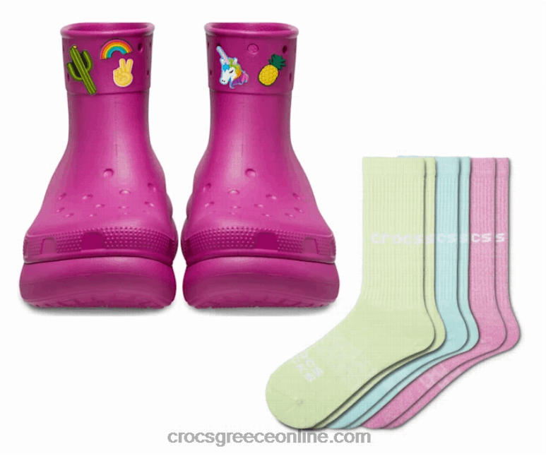 γυναίκες συσκευασία βροχής ή λάμψης φούξια διασκέδαση BPZ6D343 Crocs