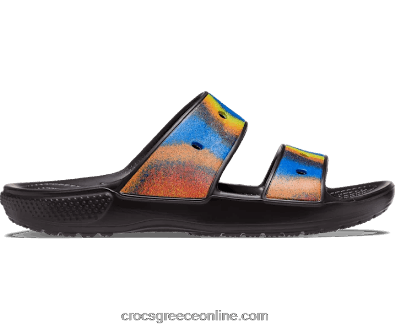 γυναίκες κλασικό σανδάλι βαφής με σπρέι μαύρο/πολλαπλό BPZ6D464 Crocs