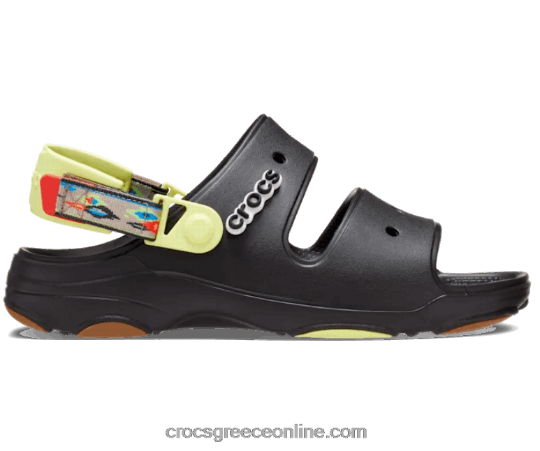 γυναίκες κλασικό παντός εδάφους γραφικό σανδάλι με λουράκι μαύρο/πολλαπλό BPZ6D501 Crocs