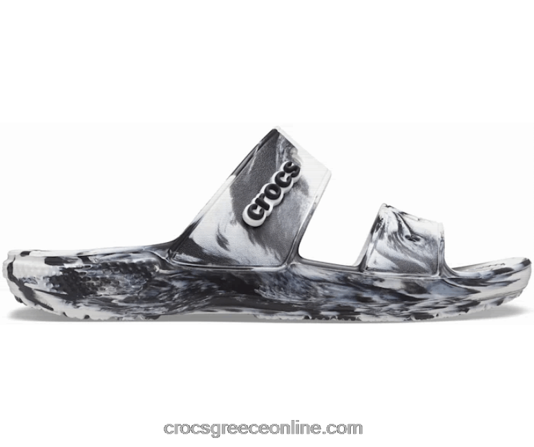 γυναίκες κλασικό μαρμάρινο σανδάλι άσπρο μαύρο BPZ6D532 Crocs