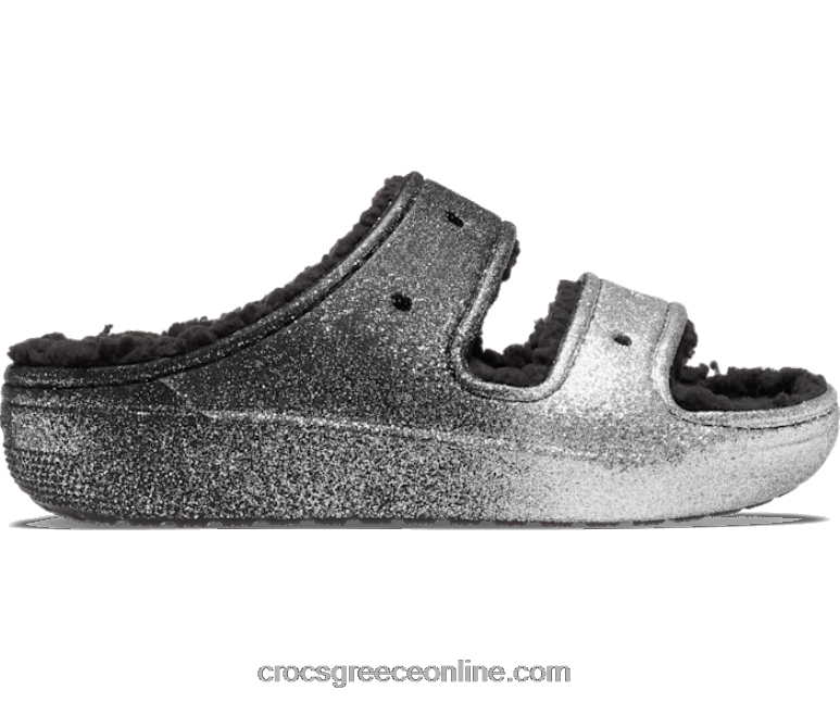 γυναίκες κλασικό cozzzy γκλίτερ σανδάλι μαύρο ασήμι BPZ6D490 Crocs