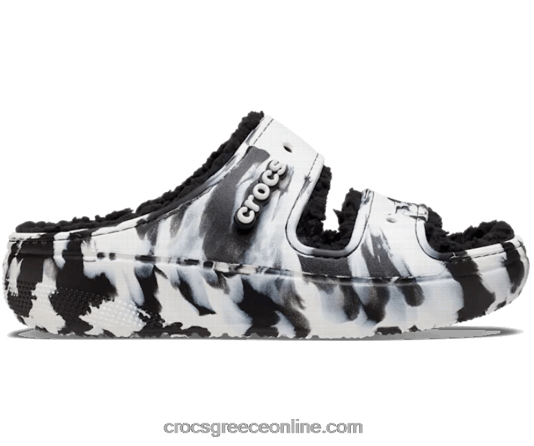 γυναίκες κλασικό cozzzy μαρμάρινο σανδάλι μαύρο άσπρο BPZ6D530 Crocs