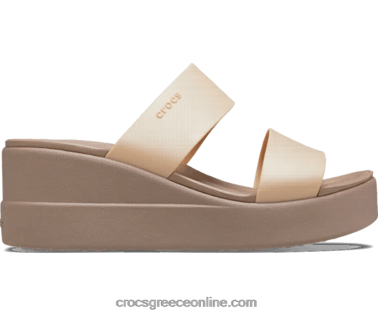 γυναίκες μεσαία σφήνα brooklyn metallic μεταλλική σαμπάνια BPZ6D486 Crocs