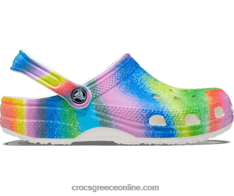 γυναίκες κλασικό φράγμα βαφής με σπρέι λευκό/πολλαπλό BPZ6D232 Crocs