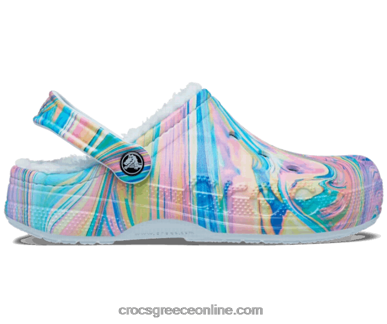 γυναίκες τσόκαμα με στάμπα με επένδυση ορυκτό μπλε/πολλαπλ BPZ6D251 Crocs