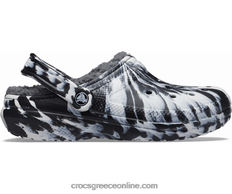 γυναίκες κλασικό μαρμάρινο τσόκαμα με επένδυση άσπρο μαύρο BPZ6D294 Crocs