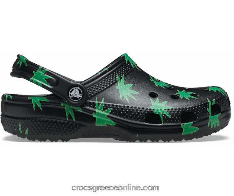 γυναίκες κλασικό τσόκαμα φύλλων κάνναβης μαύρος BPZ6D319 Crocs