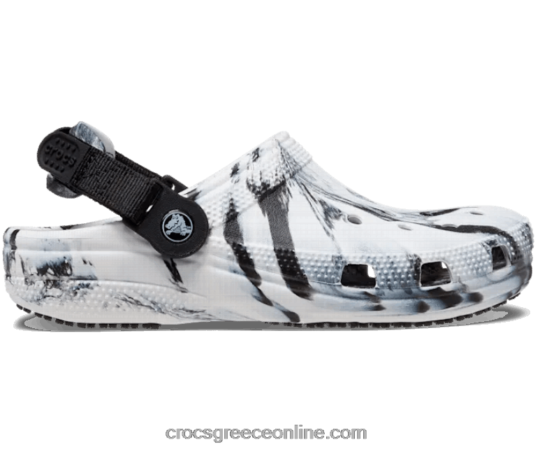 γυναίκες κλασικό ρυθμιζόμενο αντιολισθητικό μαρμάρινο τσόκαμα μαύρο άσπρο BPZ6D86 Crocs