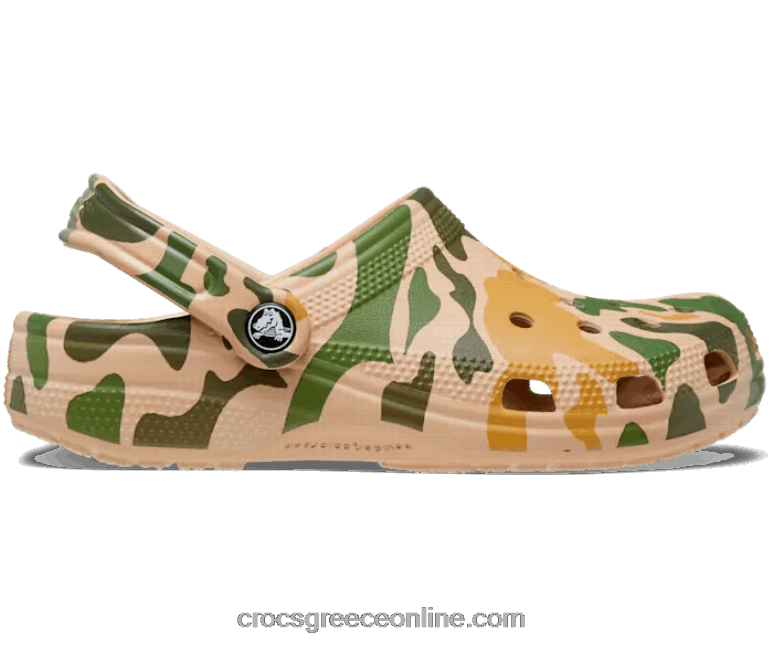 γυναίκες κλασικό εμπριμέ camo clog chai/tan BPZ6D303 Crocs