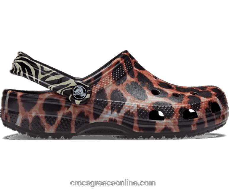 γυναίκες κλασικό τσόκαμα με remix ζώων μαύρο/πολυζώο BPZ6D281 Crocs