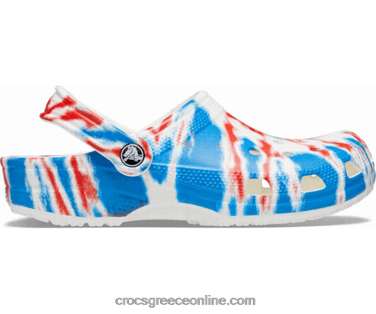 γυναίκες κλασικό τσόκαμα με γραφικά tie-dye πολυ/λευκό BPZ6D269 Crocs