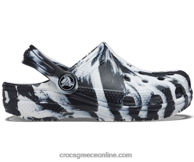 παιδιά νήπιο κλασικό μαρμάρινο τσόκαμα μαύρο άσπρο BPZ6D1343 Crocs