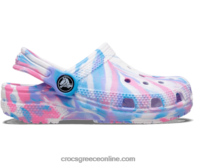 παιδιά νήπιο κλασικό μαρμάρινο τσόκαμα λευκό/ροζ BPZ6D1349 Crocs