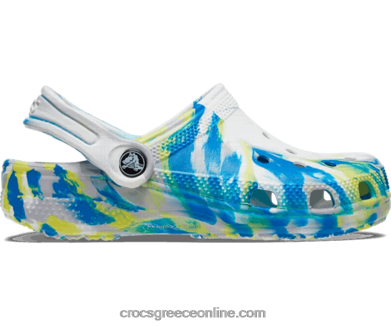 παιδιά κλασικό μαρμάρινο τσόκαμα λευκό/φωτεινό κοβάλτιο BPZ6D1496 Crocs