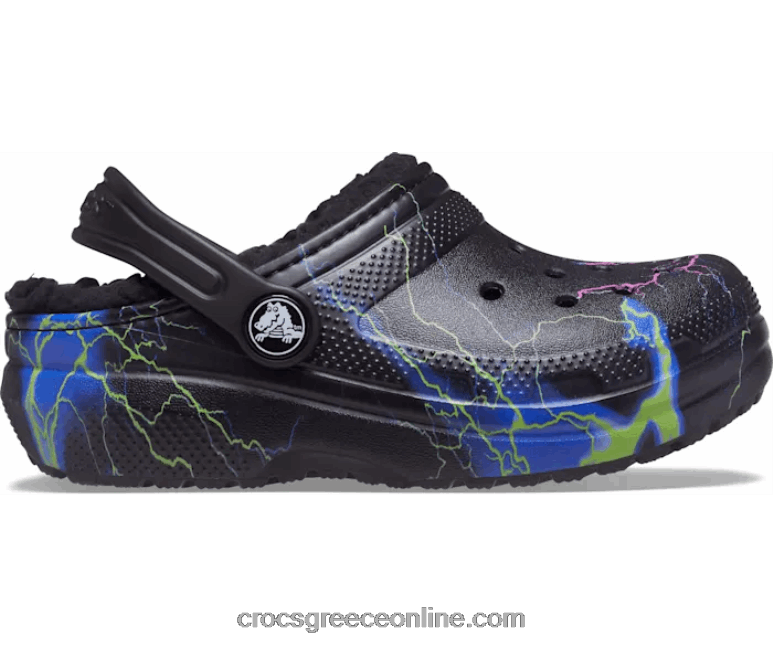 παιδιά κλασική επένδυση από αυτόν τον κόσμο μαύρο/πολλαπλό BPZ6D1506 Crocs