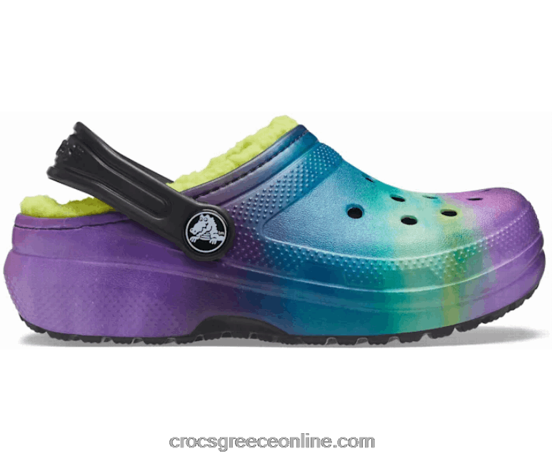 παιδιά κλασική επένδυση από αυτόν τον κόσμο μαύρη/λάιμ διάτρηση BPZ6D1507 Crocs