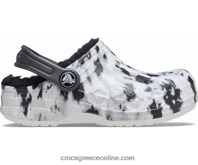 παιδιά τσόκαμα με στάμπα με επένδυση λευκό/γκρι BPZ6D1509 Crocs