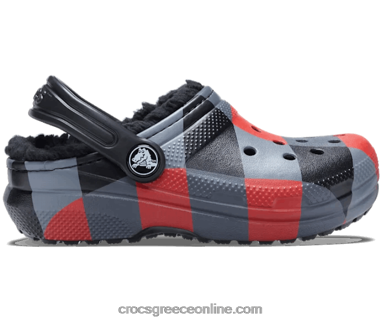 παιδιά κλασικό καρό τσόκαμα με επένδυση κόκκινο καρό/μαύρο BPZ6D1550 Crocs