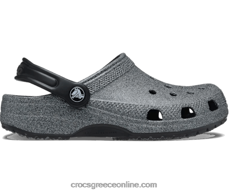 παιδιά κλασικό γκλίτερ τσόκαμα μαύρος BPZ6D1587 Crocs