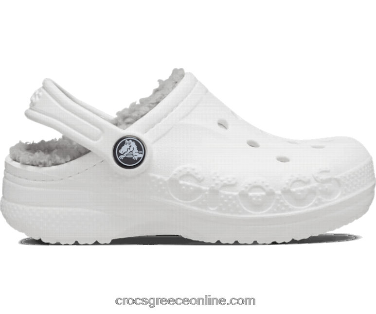 παιδιά τσόκαμα με επένδυση μπάγια λευκό/ανοιχτό γκρι BPZ6D1596 Crocs