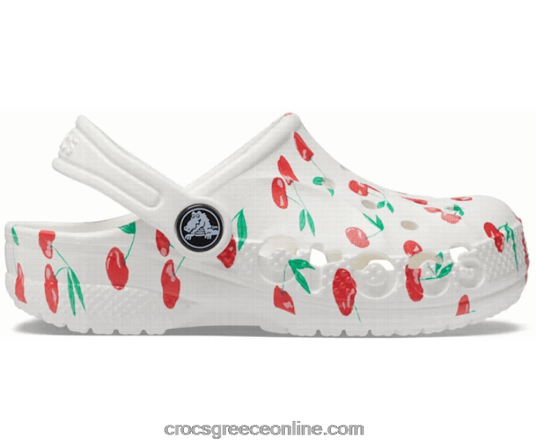 παιδιά γραφικό τσόκαμα baya λευκό/κεράσι BPZ6D1617 Crocs